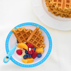 My boys love the waffles with yoghurt and fruit!